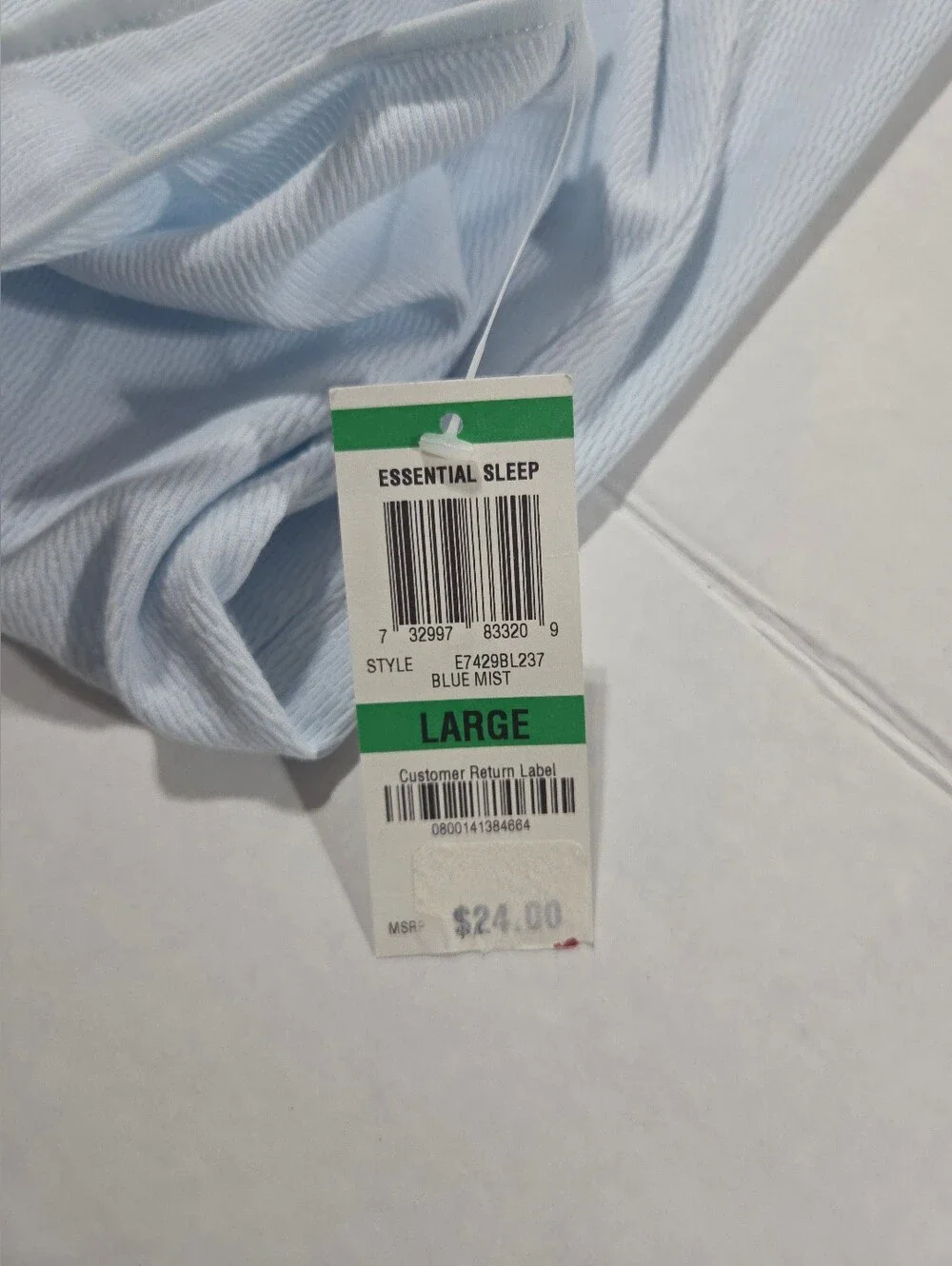 Alfani Light Blue Ribbed Cami & Pant Sleep Set